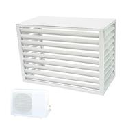 Cache Climatiseur Extérieur Clôture Décorative Privée H. 70 X L. 100 X P. 50 Cm Couverture De Climatisation Résistant À l'eau Cache Pompe A Chaleur Gris/Blanc/Marron (Color : White)