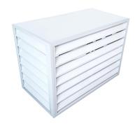 Cache Climatiseur Extérieur, Couverture De Climatiseur, Support De Climatiseur À Persiennes En Aluminium, Couvercle De Poubelle Autoportante Protection De Unité (Color : Wit, Size : 1.5P-L100xW50xH7