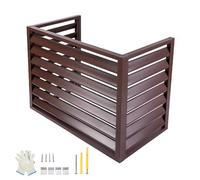 Cache Climatiseur Extérieur, Écran de Confidentialité Extérieur, Cache Poubelle 3 Piquets, pour Extérieur, Poubelle Extérieure, Alliage D'aluminium(Brown,110x60x80cm/43x24x31in)