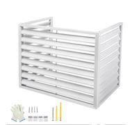 Cache Climatiseur Extérieur, Écran de Confidentialité Extérieur, Cache Poubelle 3 Piquets, pour Extérieur, Poubelle Extérieure, Alliage D'aluminium(White,100x50x70cm/39x20x28in)