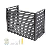 Cache Climatiseur Extérieur, Écran de Confidentialité Extérieur, Cache Poubelle 3 Piquets, pour Extérieur, Poubelle Extérieure, Alliage D'aluminium(Gray,100x50x70cm/39x20x28in)