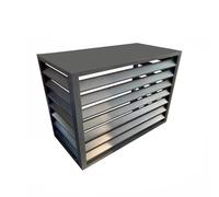 Cache Climatiseur Exterieur en Aluminium avec Couvercle Supérieur, Cache Clim Extérieure a Persiennes, pour Cacher le Climatiseur a L'extérieur et pour L'intimité Extérieure ( Color : Gris , Size : 3P