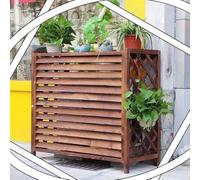 Cache-climatiseur extérieur en Bois | Abri décoratif pour Pompe à Chaleur | Étagère pour Plantes de Taille Moyenne | Protection Durable pour climatiseurs et décoration extérieure