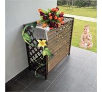 Cache Climatiseur Exterieur En Bois Massif, Couverture De Climatiseur Imperméable, Caisson Anti Bruit Pompe À Chaleur, Couvercle De Poubelle Autoportante Support De Fleur Pour L'intérieur (Taille : I