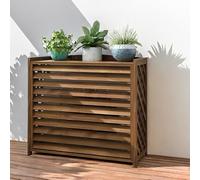 Cache Climatiseur Extérieur En Bois Massif Couvre Climatiseur Marron Présentoir Pour Fleurs, Couvercles Imperméables Pour Radiateurs, Pour Unité De Climatisation D'extérieur(S)