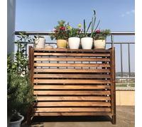 Cache Climatiseur Extérieur en Bois Massif, Résistant Aux Intempéries Écran Décoratif, Étagère de Support Fleur de Couverture de Climatiseur, Facile À Installer (Size : 110 * 50 * 145cm)