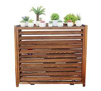 Cache Climatiseur Extérieur en Bois Massif,Support De Climatiseur,Clôture de climatiseur décoratif,Résistant Aux Intempéries,Marron,85x35x75cm,100x43x94cm,110x50x85cm ( Size : 100x43x94cm(39.4x17x37in