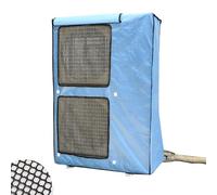 Cache Climatiseur Exterieur Housse de Protection pour Climatiseur Central Extérieur, Double Couche Épaisse Fenêtre, Caisson Anti Bruit Pompe à Chaleur, Toutes Saisons(Blue,L 98cm x H 138cm x D 38cm)
