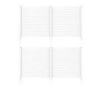 Cache Climatiseur Exterieur Panneaux de clôture d'écran de confidentialité | 48" x 38" clôture de poubelle d'écran de climatiseur avec 3 enjeux au sol(White)