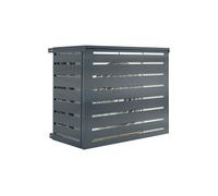 IDMARKET Cache climatiseur métal gris anthracite protection unité extérieur 95 x 50 x 80 cm