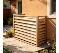 Cache Climatiseur Mini Split en Aluminium pour Unités Extérieures | Écran à Grilles à Lames pour Jardin, Balcon et Utilisation Extérieure(C,100cm/39.3in)