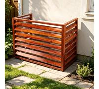 Cache Climatiseur Mini Split en Aluminium pour Unités Extérieures | Écran à Grilles à Lames pour Jardin, Balcon et Utilisation Extérieure(A,110cm/43.3in)