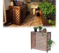 Cache-climatiseur Mural intérieur - Protection Toutes Saisons, Grille antivol pour unité de climatisation, Design clôture en Bois, intimité extérieure et abri pour Poubelle (Petite Taille :