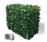 Cache climatiseur ou cache pompe à chaleur - Feuillage synthétique réaliste anti-UV, protection et respect des flux d'air - Jardin, terrasse, balcon - Montage facile sans outils