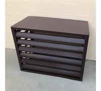 Cache Climatiseur Support De Fleurs À Persiennes Couverture De Climatiseur - Protection De Unité Extérieur Pour Pompe À Chaleur - Aluminium Composite (110x60x80cm, Coffee)