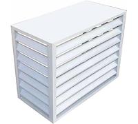 Cache Climatiseur Support De Fleurs À Persiennes Couverture De Climatiseur - Protection De Unité Extérieur Pour Pompe À Chaleur - Aluminium Composite (100x50x70cm, Blanc)