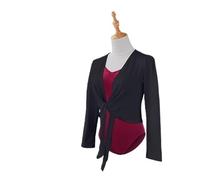 Cache Coeur Danse Classique Fille Adulte automne à manches longues Ballet cache-coeur manteau thermique coton Cardigan veste Ballet gymnastique formation vêtements femme vêtements de danse(Black,XXL 1