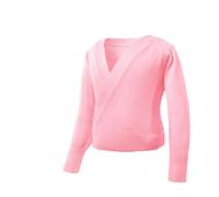 Cache Coeur Danse Classique Fille Pull portefeuille for filles, haut de danse, épais et chaud, ballerine, manches longues, Cardigan en tricot, for enfants, tenue de classe, vêtements de base, rose(Pin