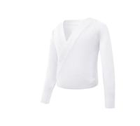 Cache Coeur Danse Classique Fille Pull portefeuille for filles, haut de danse, épais et chaud, ballerine, manches longues, Cardigan en tricot, for enfants, tenue de classe, vêtements de base, rose(Whi