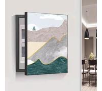 Cache Coffret Électrique Décoratif, Tableau Décoratif Ouvrant, Cache Compteur Électrique et Boîte de Fusibles, Décoration Murale pour Entrée et Salon(C-RIGHT,50X60CM/19.6x23.6in)