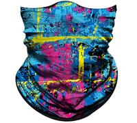 Cache-Col Coloré Bleu Jaune Rose Bande De Cheveux Élastique Ultra-Douce Echarpe Gaiter, pour Jogging, Cyclisme, Vélo, Moto, 26x30cm
