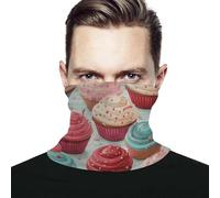 Cache-Col Donut Cupcake Sucette Sucrée Colorée Chapeaux Demi-Visage Multi-Usage Protection du Visage Imprimé Balaclava, pour Moto, Femme, Sports, Jogging, 26x30cm
