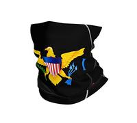 Cache-Col Drapeau des Îles Vierges Écharpe Tube Anti-Solaire Bandana Multi-Usage Gaiter, pour Homme, Extérieur, Femme, Randonnée, 26x30cm