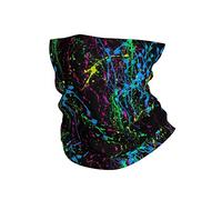 Cache-Col Éclaboussures De Peinture Néon Bleue Écharpe Tube Anti-UV Balaclava Séchage Rapide Écharpe Demi-Visage, pour Vélo, Cyclisme, Adulte, Jogging, 26x30cm