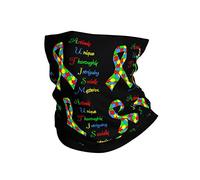 Cache-Col Mois De Sensibilisation À l'Autisme Écharpe Tube Respirant Chapeaux Demi-Visage Multi-Usage Bande De Cheveux, pour Ski, Yoga, Homme, Vélo, 26x30cm