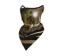 Cache-Col Motif De Chemin Sombre De Minuit Écharpe Demi-Visage Unisexe Headwrap Multi-Usage Couvre-Chef, pour Randonnée, Femme, Cyclisme, Ski, 24x51cm