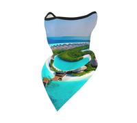 Cache-Col Motif De Paysage des Maldives Bandana Anti-UV Écharpe Tube Unisexe Bande De Cheveux, pour Adulte, Randonnée, Extérieur, Course À Pied, 24x51cm