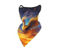 Cache-Col Motif Phénix Jaune Écharpe Tube Élastique Couvre-Chef Unisexe Écharpe Demi-Visage, pour Extérieur, Course À Pied, Femme, Yoga, 24x51cm