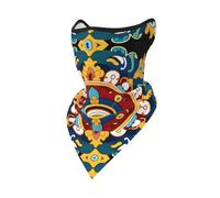 Cache-Col Motif Pissenlit Lotus Bandana Imprimé Headwrap Multifonctionnel Couvre-Chef, pour Cyclisme, Homme, Jogging, Vélo, 24x51cm