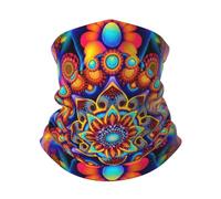 Cache-Col Motif Psychédélique Bandana Séchage Rapide Couvre-Chef Multi-Usage Headwrap, pour Extérieur, Cyclisme, Femme, Yoga, 26x30cm