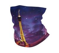 Cache-Col Tour Eiffel Violette Écharpe Anti-Solaire Séchage Rapide Décoration Faciale, pour Yoga, Sports, Course À Pied, Moto, 26x30cm