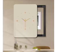 Cache Compteur Electrique Boîte De Distribution Électrique Décoratif Moderne Créatif avec Horloge, Vertical Cache Compteur Électrique Mural Amovible Peinture Murale(Black 1,45 * 65cm/17.7 * 25.6in)