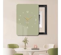 Cache Compteur Electrique Boîte De Distribution Électrique Décoratif Moderne Créatif avec Horloge, Vertical Cache Compteur Électrique Mural Amovible Peinture Murale(Black 5,55 * 65cm/21.6 * 25.6in)