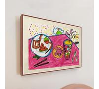 Cache Compteur Electrique Cache-boîte à Disjoncteurs Mural avec Toile Remplaçable, Cache-tableau Électrique Moderne à Ouverture Relevable, Cache-boîte à Fusibles(Gold frame,90x70cm(35 3/8x27 1/2"))