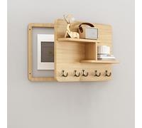 Cache Compteur Electrique Cache-boîte à Fusibles Décoratif Avec Crochet D'étagère, Cache-boîte à Fusibles Décoratif Pour Porte Ou Mur, Cache-boîte Fusibles Bois(Wood Right,45x35cm/17.7x13.7in)