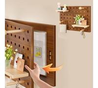 Cache Compteur Electrique Cache-tableau Électrique Décoratif en Bois, Cache-panneau Électrique Dissimulé avec Étagères Crochets, Armoire Murale pour Boîte Fusibles(Walnut,70x50cm(27.6x19.7in))