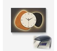 Cache Compteur Electrique Couvercle de Tableau Électrique Élégant Décoratif avec Horloge, Boîte Fusibles Murale Ouverture Rabattable, Panneau Électrique Intérieur(Style B,W50xH40cm (19.7x15.7in))