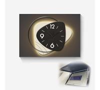Cache Compteur Electrique Couvercle de Tableau Électrique Élégant Décoratif avec Horloge, Boîte Fusibles Murale Ouverture Rabattable, Panneau Électrique Intérieur(Style E,W60xH40cm (23.6x15.7in))