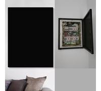 Cache Compteur Electrique Couvercle Décoratif Vertical pour Boîte de Disjoncteur Murale, Cadre de Boîte de Disjoncteur avec Porte, Plaque Protection Fusibles Murale(Black,60x80cm (23.6x31.5in))