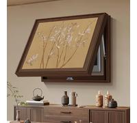 Cache Compteur Electrique De Style Chinois Avec Système De Levage Hydraulique, Dissimulant Le Panneau - Peinture Sur Toile(Brown9,40 * 30cm/15.7 * 11.8in)