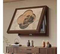 Cache Compteur Electrique De Style Chinois Avec Système De Levage Hydraulique, Dissimulant Le Panneau - Peinture Sur Toile(Brown4,70 * 50cm/27.6 * 19.7in)