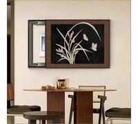 Cache Compteur Electrique Décoratif Élégant, Cache-panneau Électrique Mural Décoratif Pour Salon, Bureaux Et Autres Pièces(Brown2,55 * 45cm/21.7 * 17.7in)