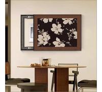 Cache Compteur Electrique Décoratif Élégant, Cache-panneau Électrique Mural Décoratif Pour Salon, Bureaux Et Autres Pièces(Brown3,55 * 45cm/21.7 * 17.7in)