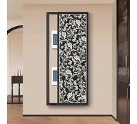 Cache Compteur Électrique Décoratif Tableau de Décoration Murale pour Cacher le Disjoncteur Cadre en Alliage d'Aluminium Peinture sur Porcelaine de Cristal Moderne(Style-n,24"/60cm)