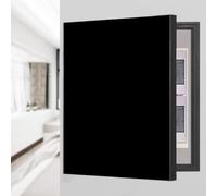 Cache Compteur Electrique Décoration Murale Verticale pour Panneau Électrique, Cache-boîtier de Disjoncteur Unicolore, Cache-compteur Électrique Décoratif pour Bureau, Restaurant(Black,60 x 70cm (23 5