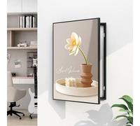 Cache Compteur Electrique, Mural Peinture Décorative De Boîte De Compteur Électrique Cachée, Armoire De Couverture De Boîte À Fusibles Amovible Créative(Black 3,50 * 70cm/19.7 * 27.5in)